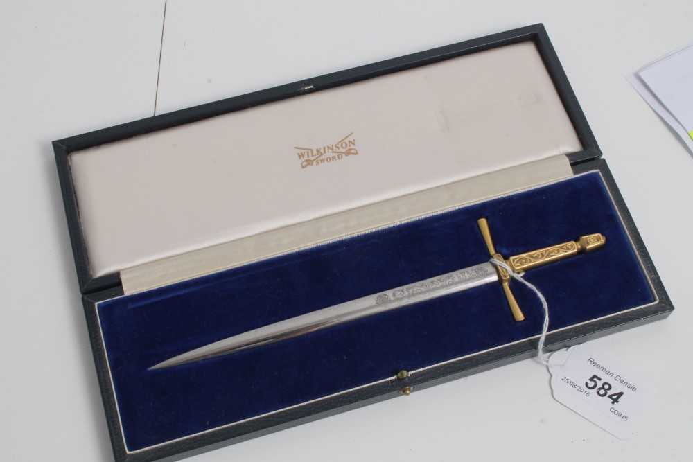Wilkinson Sword letter opener in the form of a Knights' sword with