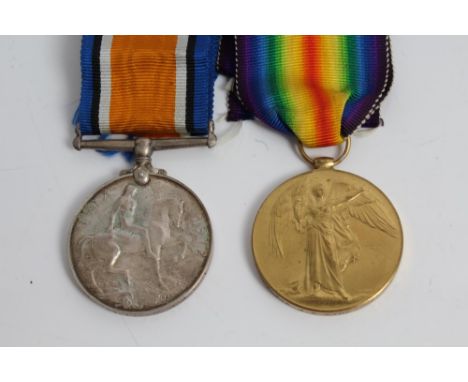 First World War pair medals - comprising War and Victory, named to 1937 PTE. J. E. Lines. Essex. R