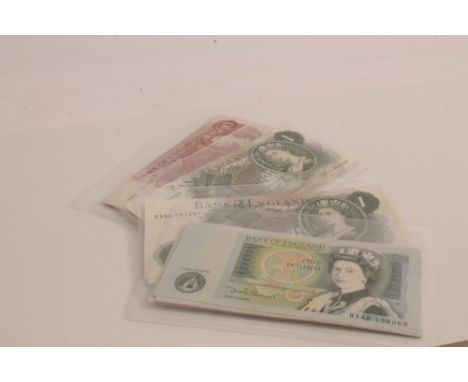 Banknotes G.B., circa 1961 - 1981 - to include J. Hollom green £1 notes (x 3) 'G' on reverse (N.B.  Goebel machine), other £1