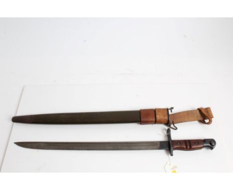 First World War American 1918 pattern Remington bayonet in scabbard with frog