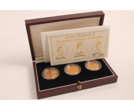 G.B. Queen Elizabeth II Sovereign Portrait Collection - to include 1967, 1982 and 1991.  All AU (in Royal Mint case of issue 