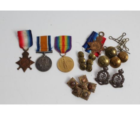 First World War trio medals - comprising 1914 - 1915 Star, War and Victory medals, named to M2-104057 PTE. A. Marks. A.S.C., 