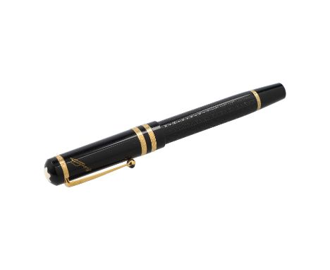 MONTBLANC Rollerball "1997 FYODOR DOSTOECSKY". LIMITED EDITION. Korpus & Kappe aus Edelharz mit feinen Ornamenten verziert un