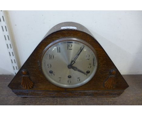 An oak Whittington chime mantel clock