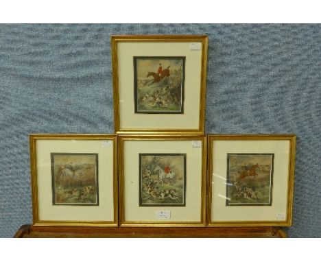 A set of four Wilson Hepple hunting scene prints, framed
