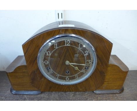 A Garrard walnut Westminster chime mantel clock