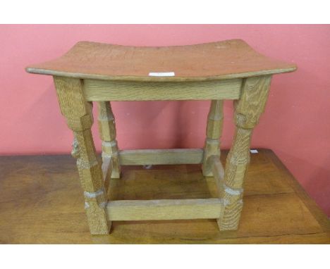 A Robert 'Mouseman' Thompson oak stool