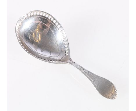 Levi &amp; Salaman silver caddy spoon, the bowl with floral decoration, dated 1909. 