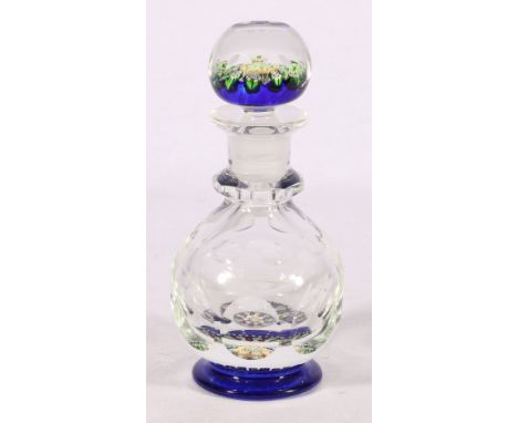 Perthshire art glass millefiori perfume bottle with stopper, "P" cane to interior perhaps for McDougall's of Perthshire, 16cm