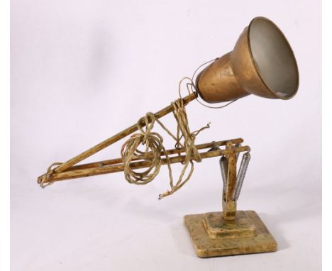 Herbert Terry &amp; Sons Anglepoise desk lamp with camouflage patina 