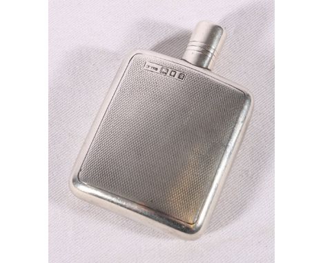 George V miniature silver spirit or hip flask with engine turned decoration London 1922 by&nbsp;Sampson Mordan &amp; Co, 7.5c