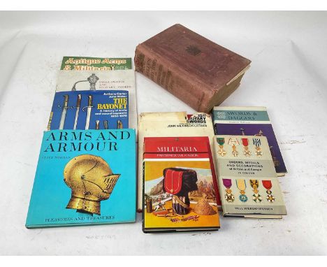 Books - collection of military related reference books to include The Bayonet by Anthony Carter and John Walter, Swords and D