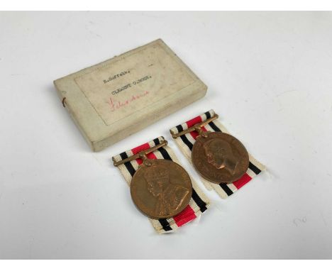 George V Special Constabulary Long Service medal named to Par. Offr. Frederic Rose, together with a George VI Special Constab