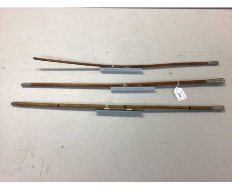 Loyal North Lancashire Regiment swagger stick, Kings 8th Foot swagger stick and Prince of Wales' Volunteers swagger stick (3)