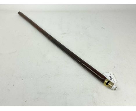 Scarce First World War combination leather drill baton / swagger stick with whistle.