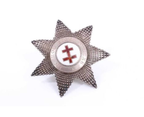 Victorian silver and enamel Masonic Knight's Templar Preceptors Star breast badge (Birmingham 1858) and another similar Victo