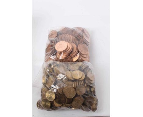 Jersey - Uncirculated Elizabeth II brass ¼ of Shilling 1964 x 361 and bronze 1/12th of Shilling1966 x 240 coins (Total 501 co