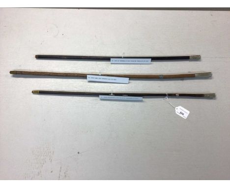 Duke of Cornwall's Light Infantry swagger stick, Kings Own Light Infantry swagger stick and Kings Shropshire Light Infantry (