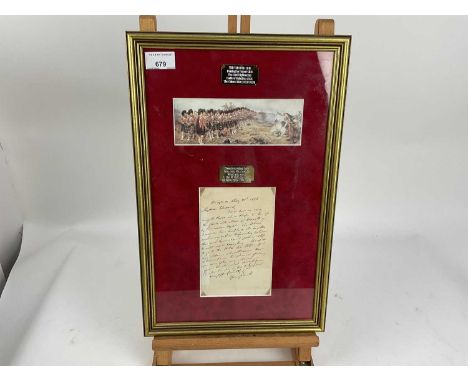 Lt General Sir Colin Campbell 1st Baron Clyde, (Commander of the Highland Brigade during the Crimean War 1854-1856) hand writ