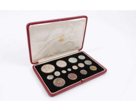 G.B - George VI proof 1937 fifteen coin set (N.B. Uneven toning and in particular bronze discoloured &amp; stained) otherwise
