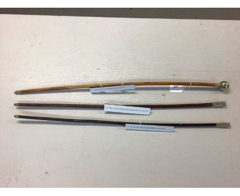Argyll and Sutherland Highlanders swagger stick, kings Own Scottish Borderers swagger stick and Queens Own Cameron Highlander
