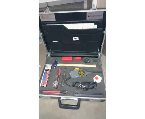 A cased security marking tool and accessories