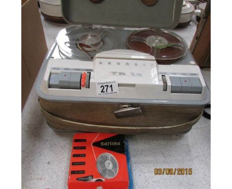 A Grundig TK14 reel to reel tape recorder