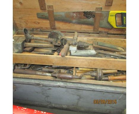 A tool box and tools