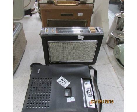 2 old radios and a cassette recorder