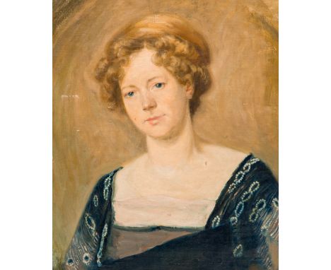 Full title: Belgian school, probably Frans Nackaerts (1884-1948): Portrait of a lady, oil on canvas, first half 20th C.Descri