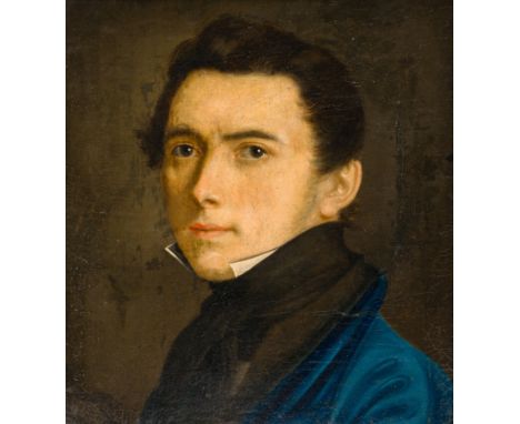 Full title: Belgian school: Portrait of a man, oil on canvas marouflated on board, 19th C.Description:Work: ca. 38 x 34,5 cm 