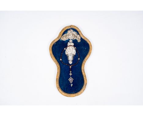 Full title: An Italian Lombardo-Veneto holy water font and a necklace with enamel decoration, Milan, early 19th C.Description