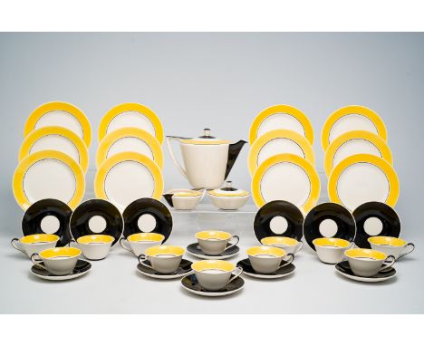 Full title: A 39-piece Dutch 'Ineke' Art Deco service set, Edmond Bellefroid for Petrus Regout Maastricht (Koninklijke Sphinx