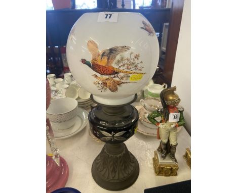 A decorative oil lamp
