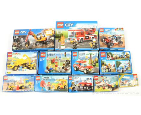 Lego city sets including, 60107 Fire Ladder Truck, 60145 Buggy, 60185 Mining Power Splitter, and 9 other Lego city sets. all 