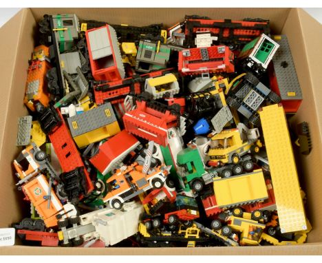 A large quantity of built models, including Vehicles, Cargo Vehicles, Fuel Tanker, some model Railway items, carriages and ro
