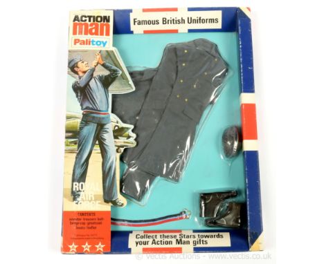 Palitoy Action Man Vintage 34171 Famous British Uniforms - Royal Air Force - comprising sweater, trousers, belt, forage cap, 
