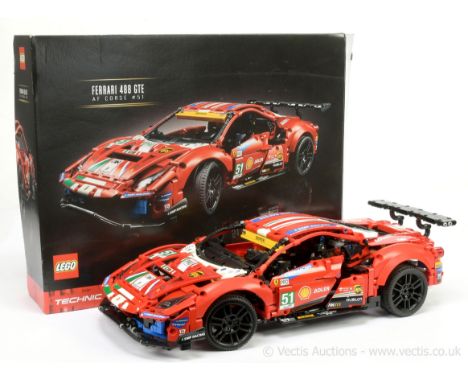 Lego Technic 42125, Ferrari 488 GTE AF corse #51 - Built model generally Excellent - vendor states complete but not checked b