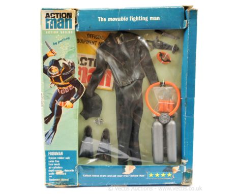 Palitoy Action Man Vintage Action Sailor 94239020 - Navy Frogman Set comprising 3-piece rubber suit, swim fins, face mask, ai