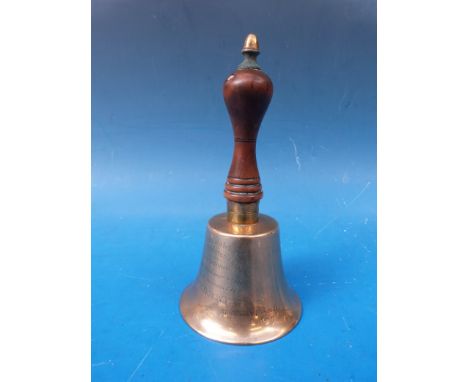 A brass bell dated 1903 and 1901 relating to the Royal and Sportsman Hotel Carnarvon, Yacht 'Dorothy' and the Irish contingen