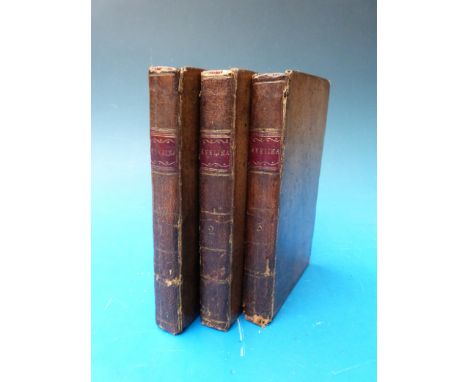 Fanny Burney "Evelina" (three volumes) 1778-1779, volume II, rare first edition, volumes I and III later editions