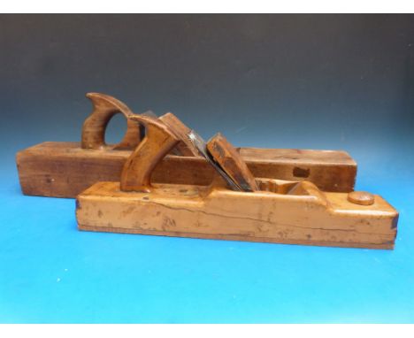 Stroud Interest; A boxwood jack plane by Parsloe, Nailsworth and a 22" jointer plane with "Berry, Ironmongers, Stroud" stamp 