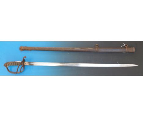 A Hobson & Co shagreen handled sword, in scabbard, the blade engraved for the Royal Artillery Volunteers