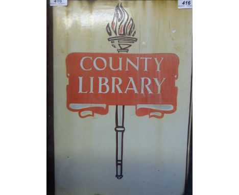 A double-sided county library enamel sign  (the vendor advises this to be ex Stroud library)