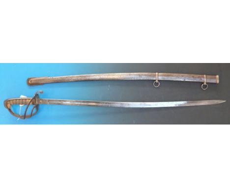 A Victorian W Jones & Co, Regent Street, 1821 pattern officer's sword with shagreen handle in scabbard