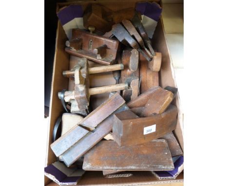 A quantity of vintage woodworking tools to include moulding planes etc
