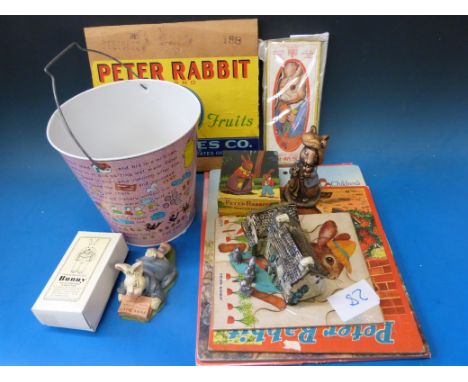 A quantity of Beatrix Potter ephemera to include figures, model of house, Chad Valley jigsaw etc
