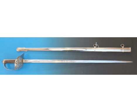 A Victorian 1895 pattern Flight Winchester dress sword with shagreen handle and plated scabbard