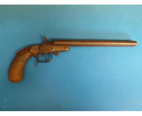 A Belgian Tuckaway .410 double barrelled shotgun pistol, 9.5 inch barrels, serial number 6447.  PLEASE NOTE THAT A VALID RELE