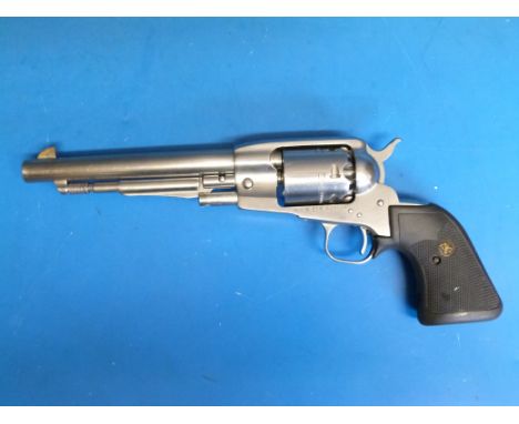 A Ruger 45 stainless steel old army black powder revolver, serial number 1480344 in hard carry case.  PLEASE NOTE THAT A VALI